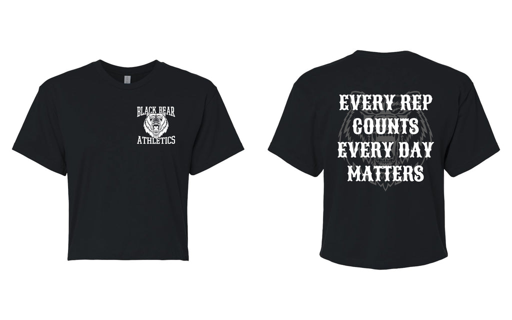 Black Bear Athletics Every Rep Counts Every Day Matters Women's Crop Top - 1580