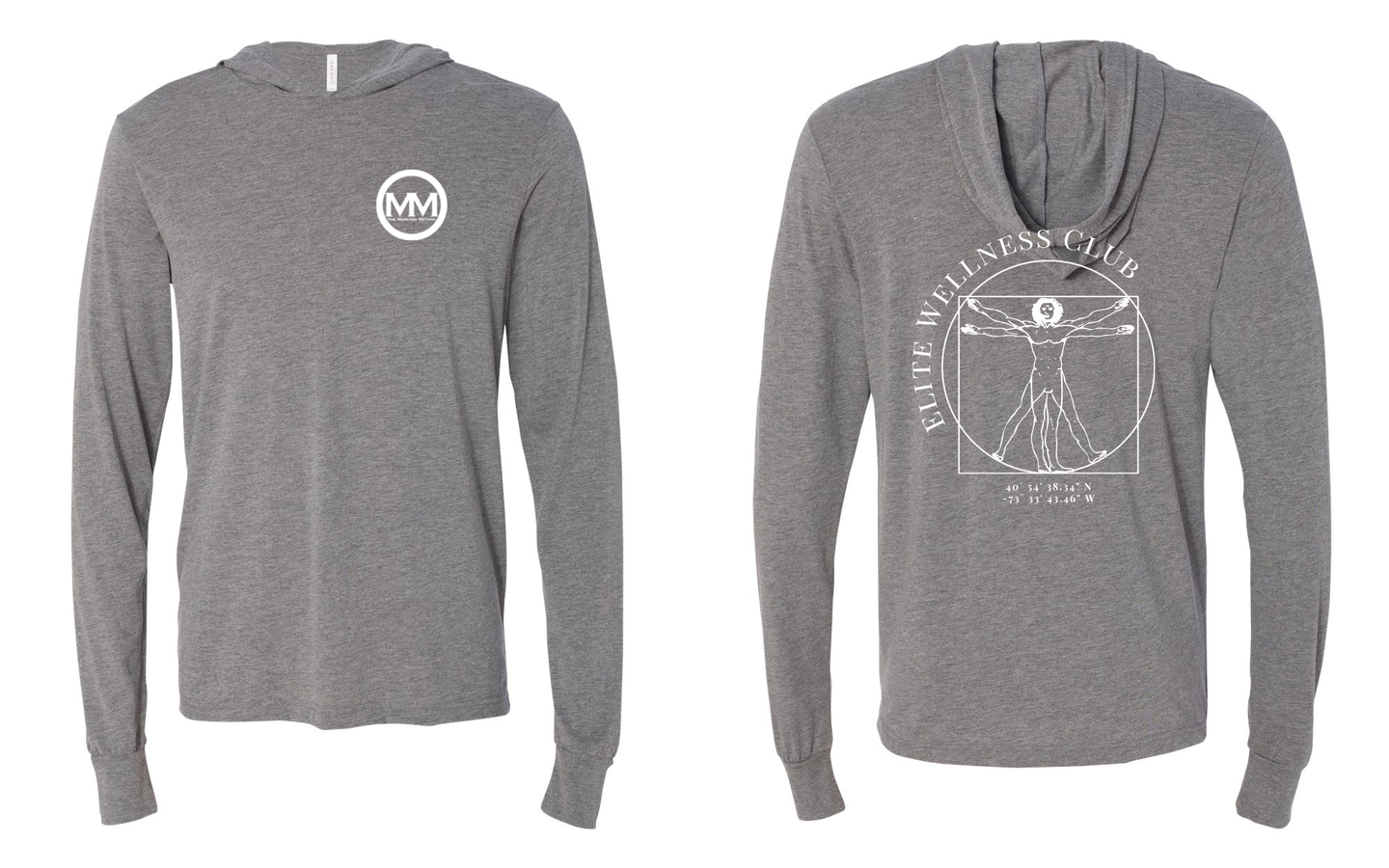 The Merkaba Method Jersey Hooded Long Sleeve Tee 3512 Grey Triblend