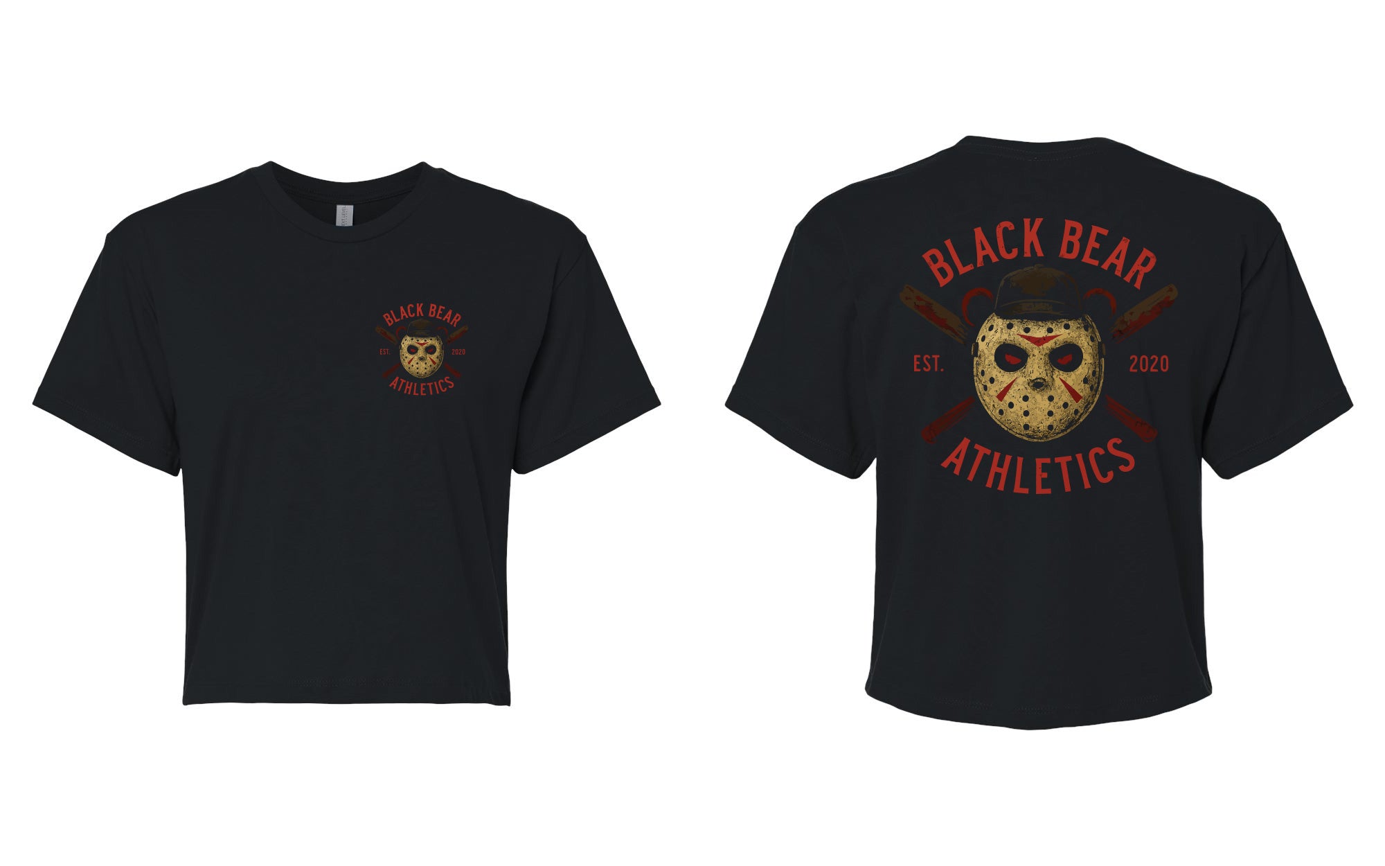 Black Bear Athletics Horror Movie Womens Crop Top - 1580 Black