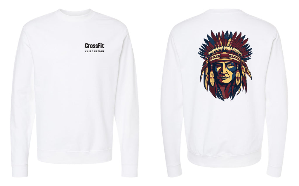 Crossfit Chief Nation Chief Head & Front Chest Logo Midweight Crewneck Sweatshirt - SS3000