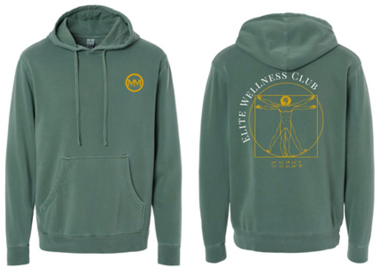 The Merkaba Method Hoodie PRM4500 Alpine Green - Gold/White Logo