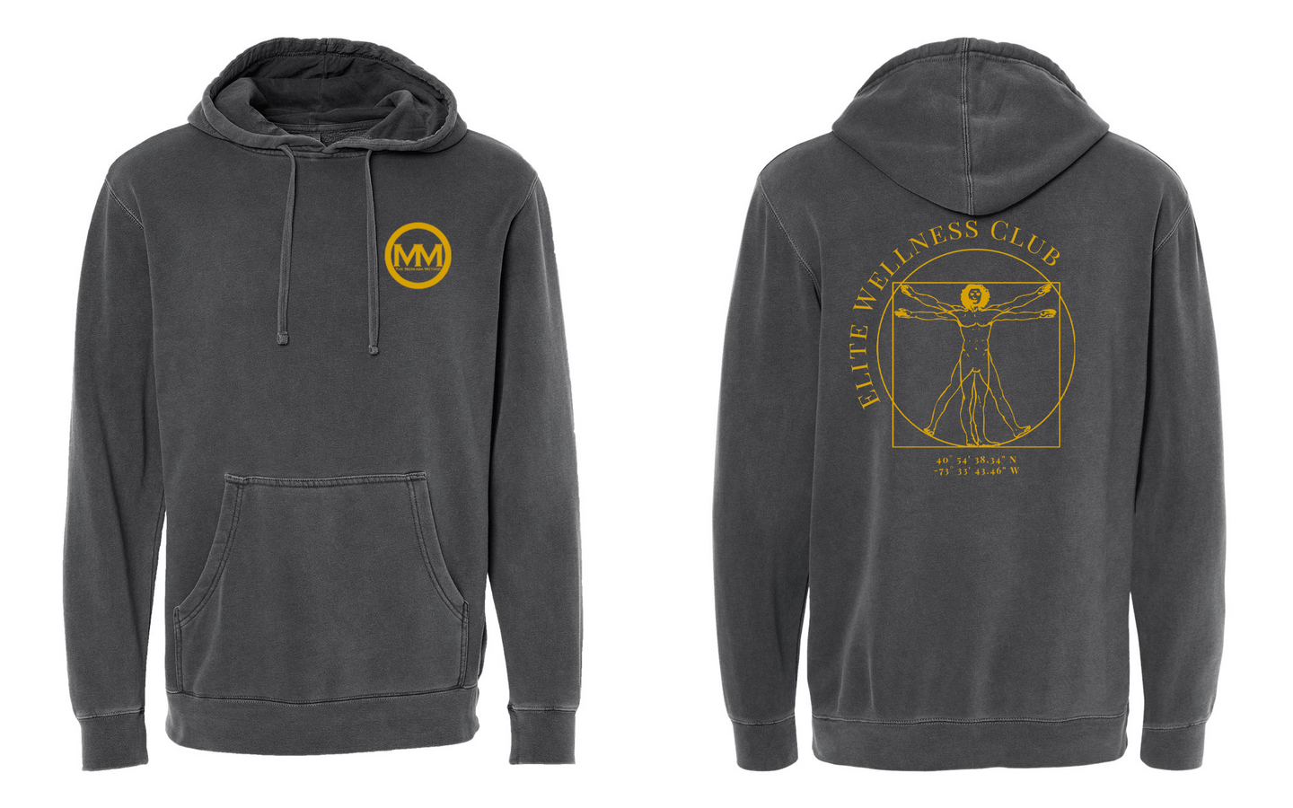 The Merkaba Method Hoodie PRM4500 Pigment Black - Gold Logo