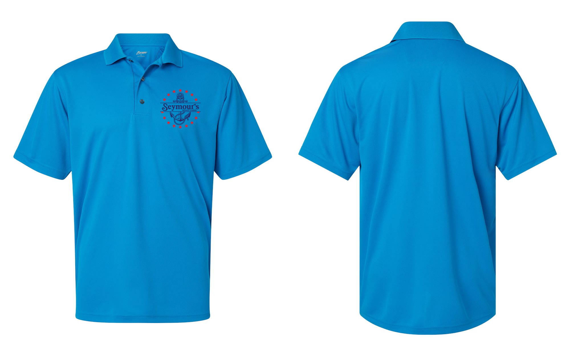 Seymour's Boatyard Turquoise Performance Mini Mesh Polo - 100