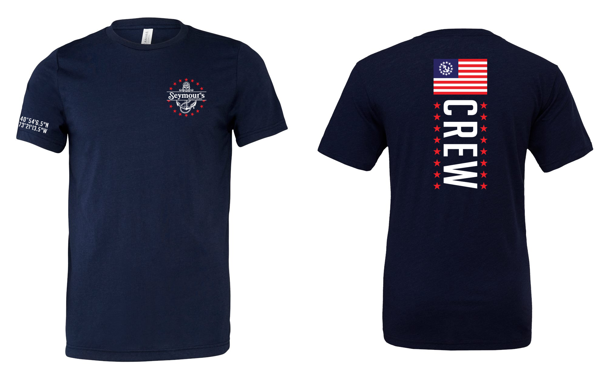 Seymour's Boatyard Solid Navy Triblend Tee - 3413