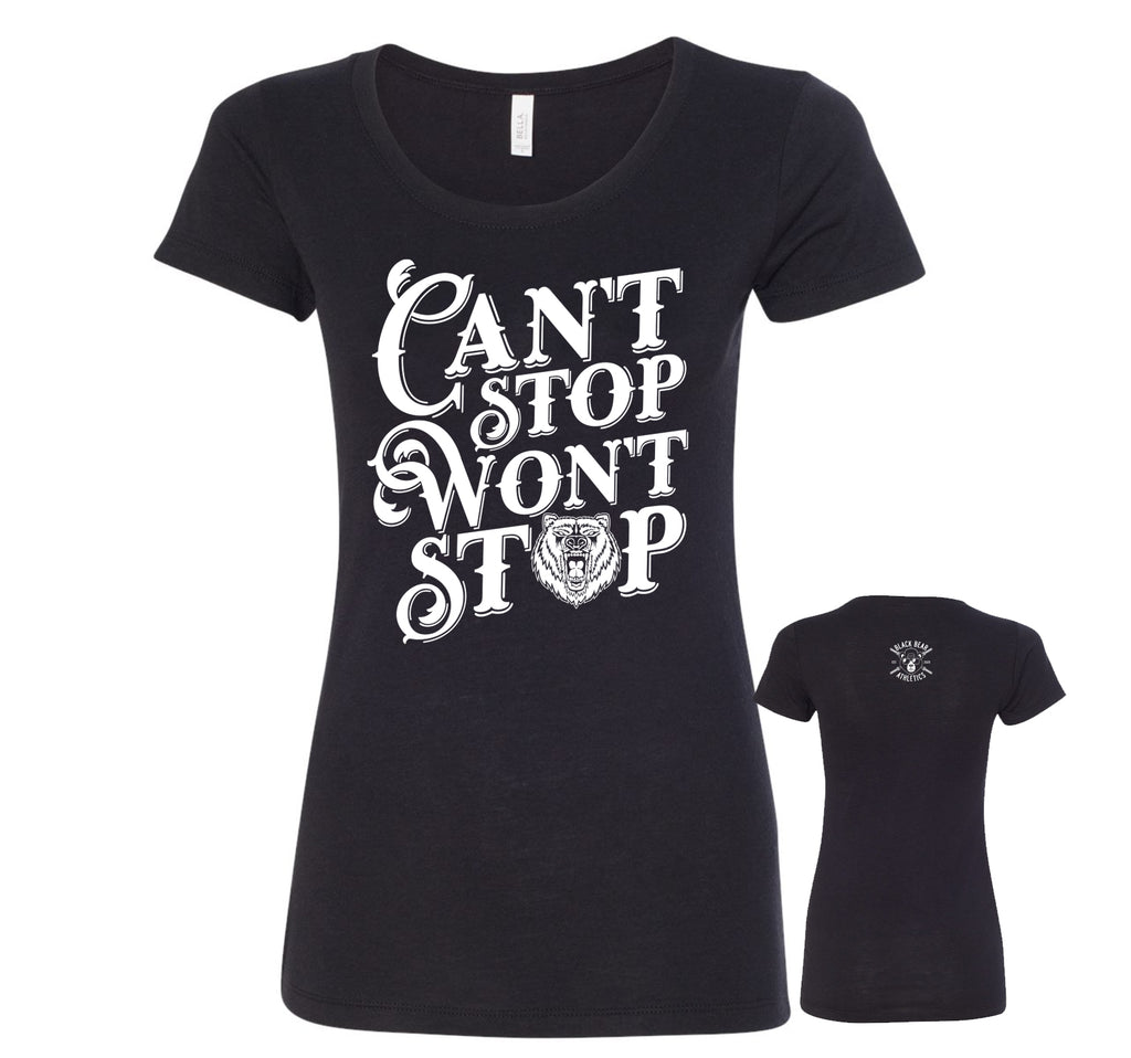 Black Bear Athletics Can't Stop Won't Stop Ladies Tee 8413